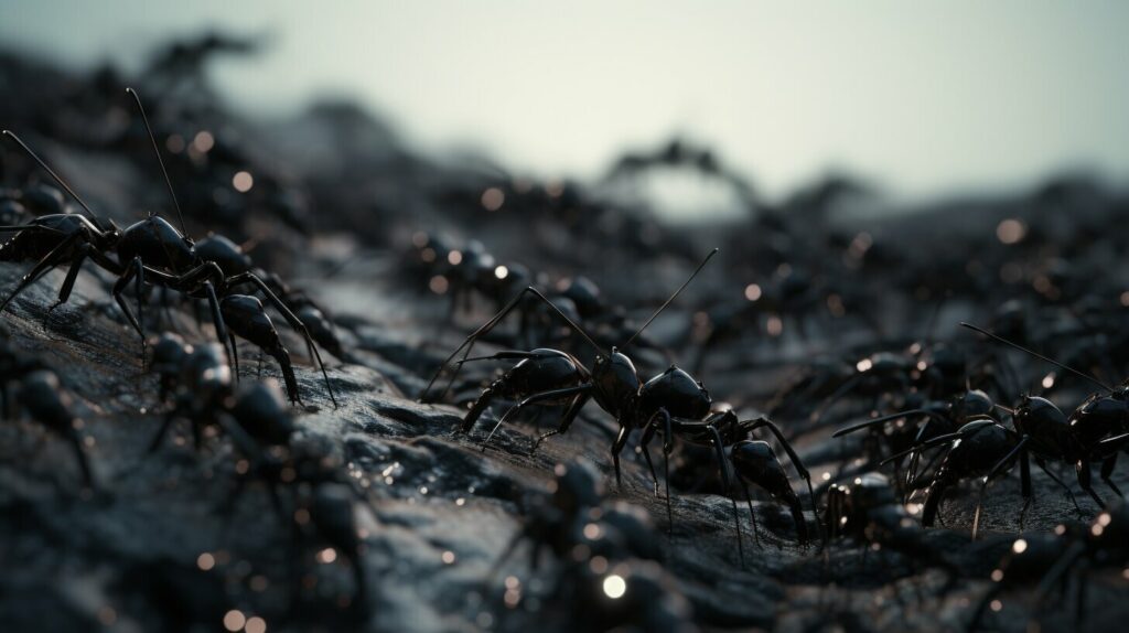 black ants as an ancient symbol of strength and unity