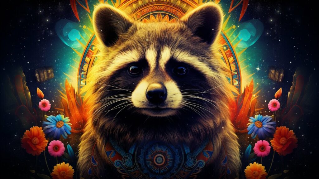 raccoon symbolism illustration