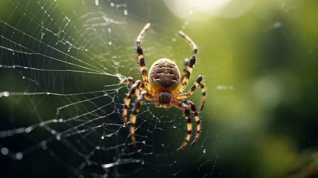 spider crawling on a spider web