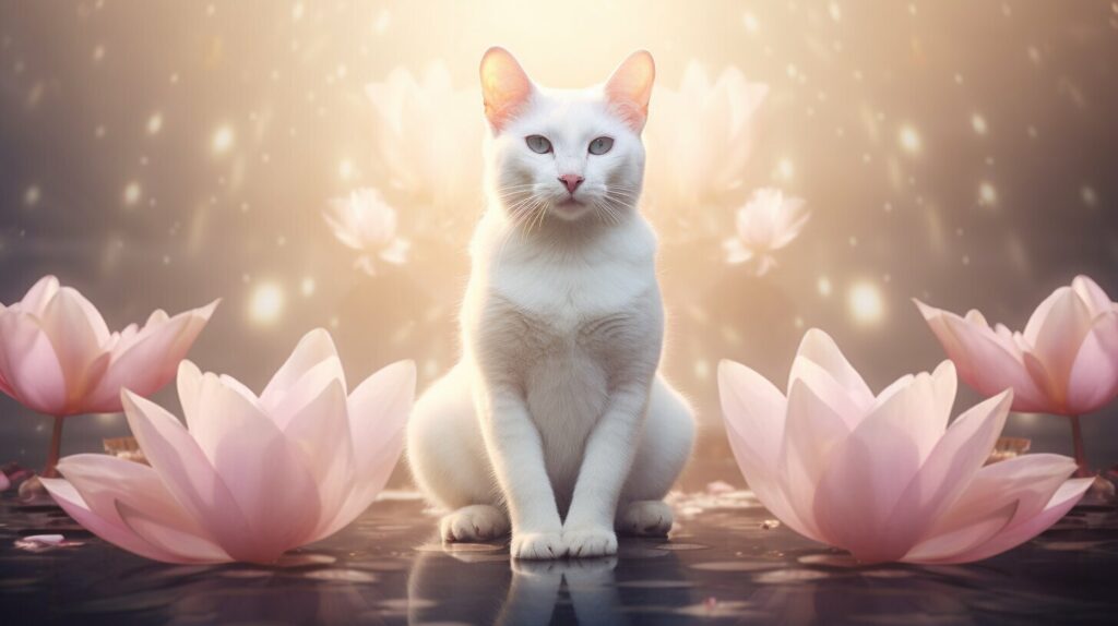 white cat spiritual balance