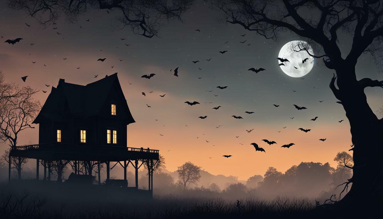 Bats outside a house