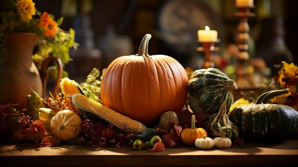 Pumpkin symbolizing abundance