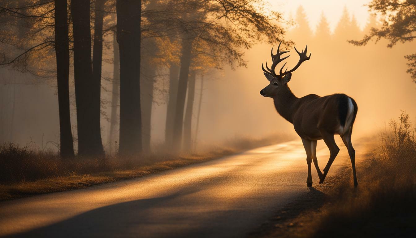 deer crossing a road