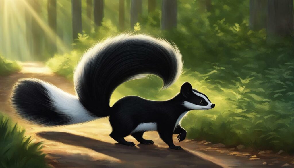 skunk crossing a path