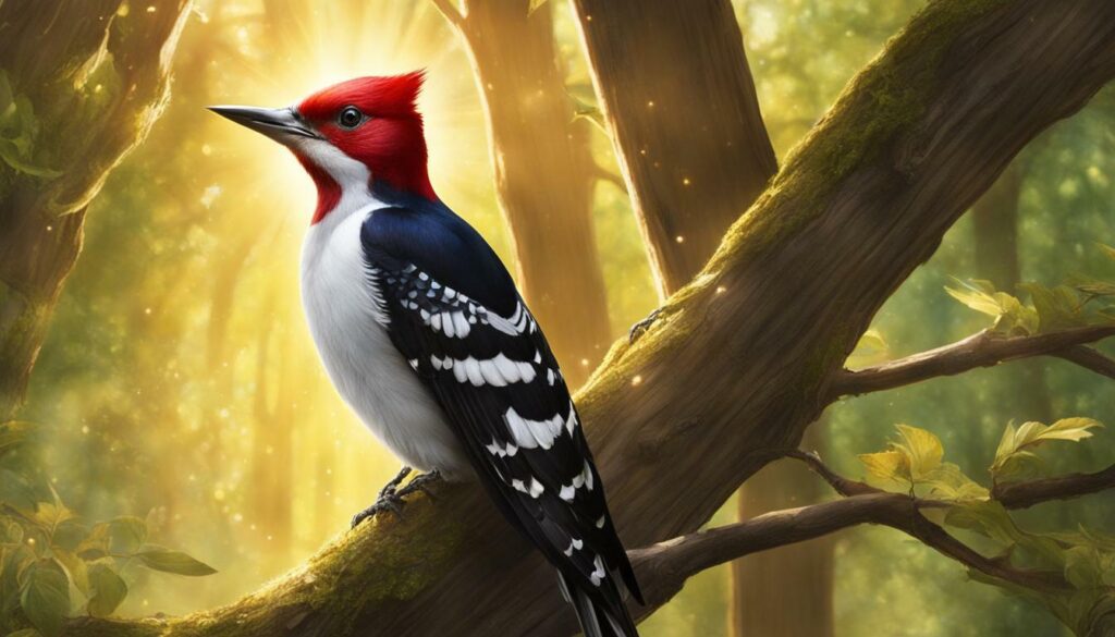 spiritual meaning of seeing a red headed woodpecker